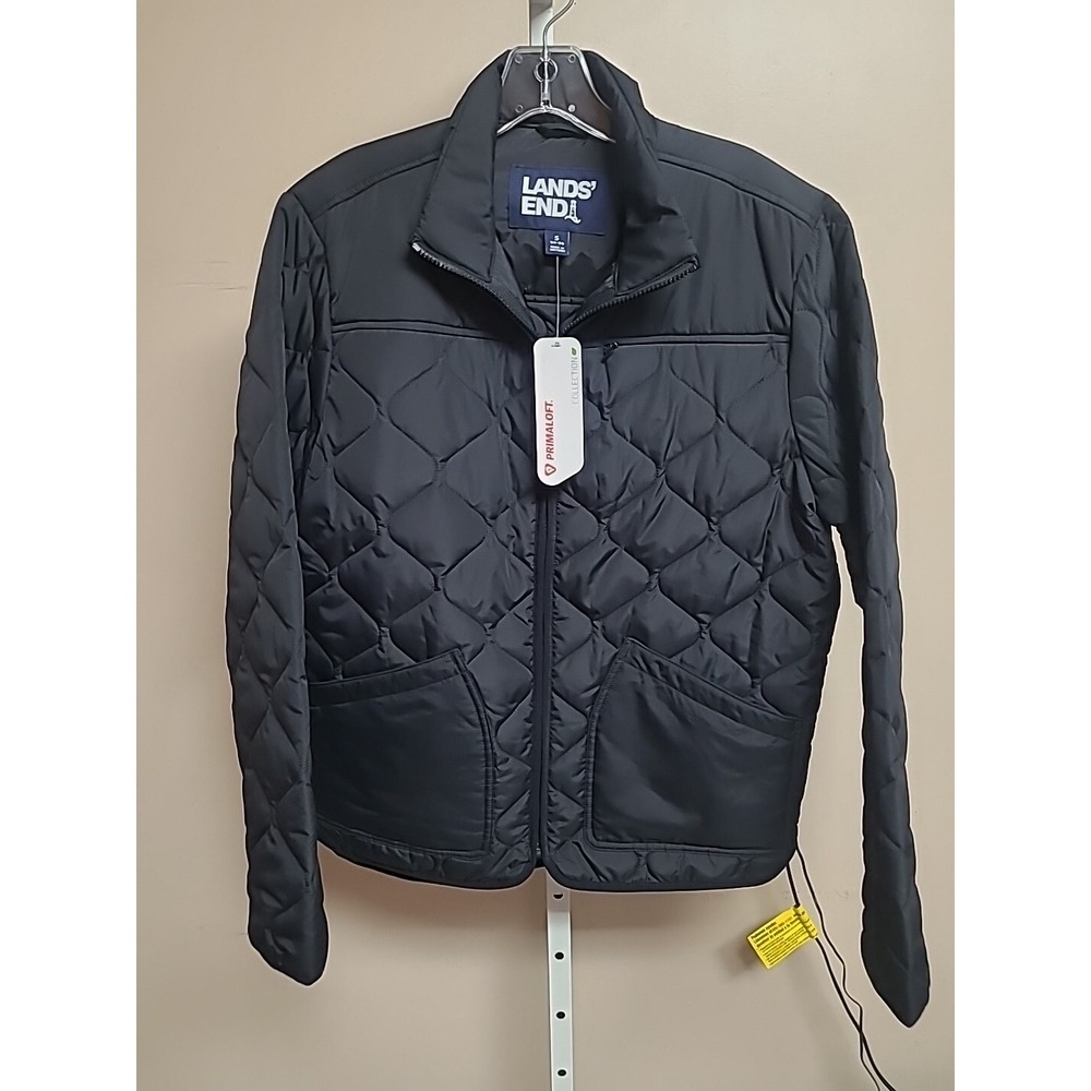 Lands' End Men's Primaloft Insulated‎ Quilted Jacket Black. (Small 34-36) NWT
